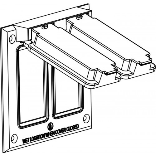 2-G W/P DEVICE COVER 2 GFI'S