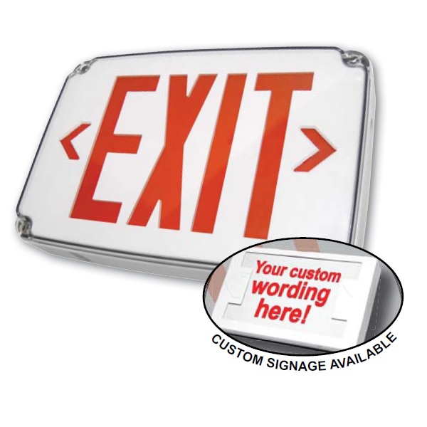 OUTDOOR EXIT SIGN WHITE GRN