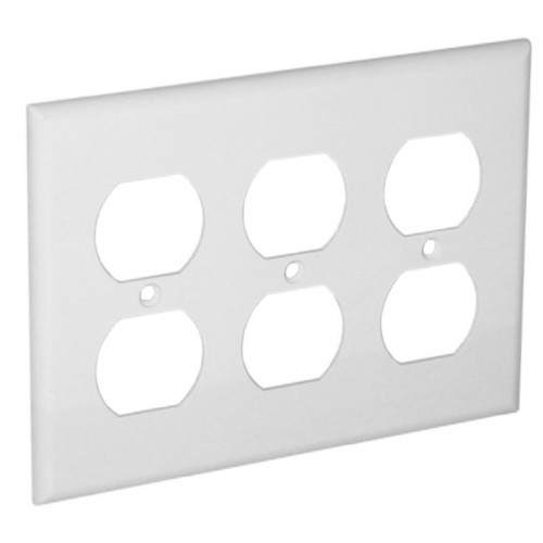 3-G WALL PLATE - DUPLEX WHITE